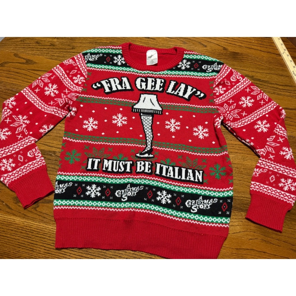 A Christmas Story Leg Lamp Ugly Christmas Sweater Red Fra Gee Lay Mens Large